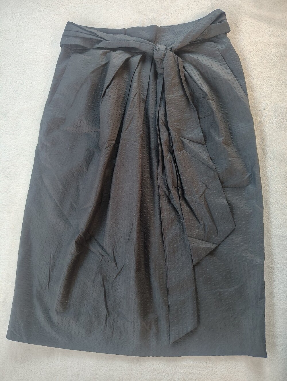 J. Crew Black Tie-Waist Pencil Skirt